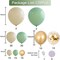 Sage Green Balloons Arch Kit, Green And Gold Balloons White Sand Olive Confetti Balloons Arch for Birthday Baby Shower Bridal Shower Engagement Baptism Wild One Party Decorations